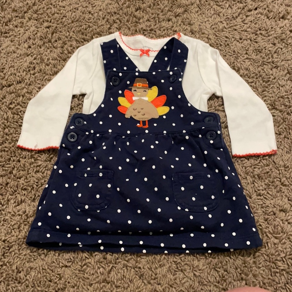 EUC 6 Month Carter’s Thanksgiving Overall Dress